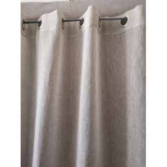 Voilage LIN Grège Oeillets140 x 300 Rideau N°438