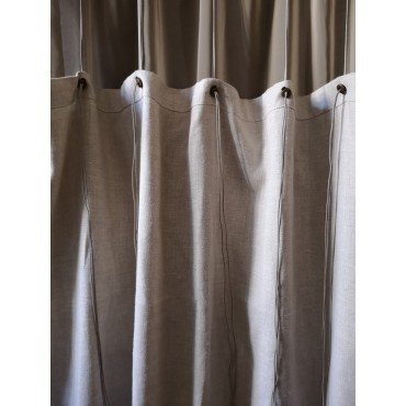 Voilage Taupe + Anneaux/Bas Lin Grège Réglable Rideau N°439