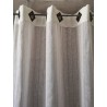Voilage LIN Rayé Blanc/Beige Oeillets 150X270 Rideau N°440
