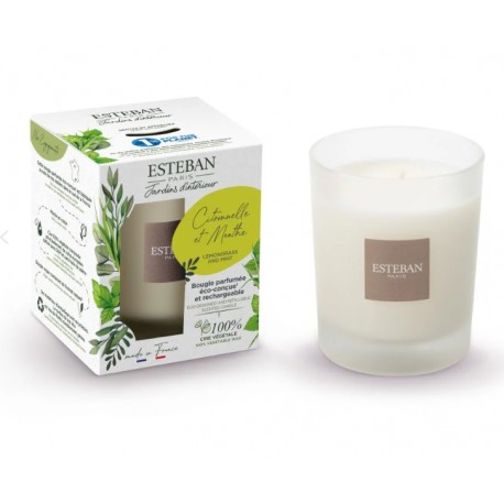 CITRONNELLE & MENTHE Bougie Rechargeable - ESTEBAN
