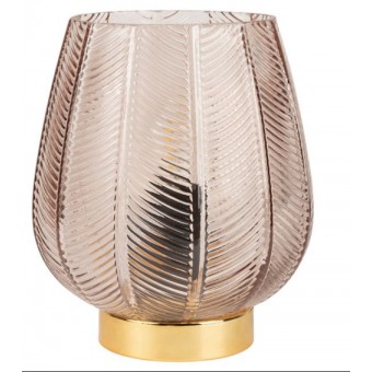 Lampe FEUILLAGE ROSE D18 X H21CM - SEMA