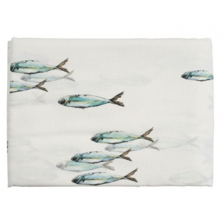 Nappe RIVIERE Vert Eau 320 X 160CM - COTE TABLE