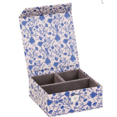 BOITE A BIJOUX ETERRA Bleue 10 X 10 X H5CM - SEMA
