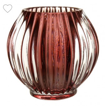 Photophore  PRISCA Brun D9 X H8.5CM - COTE TABLE