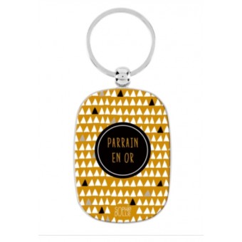 Porte-Clés PARRAIN en OR - Derrière la Porte DLP