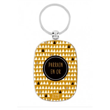 Porte-Clés PARRAIN en OR - Derrière la Porte DLP