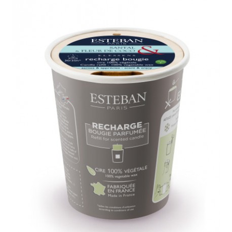 SANTAL & FLEUR de COCO Recharge Bougie 180g - ESTEBAN