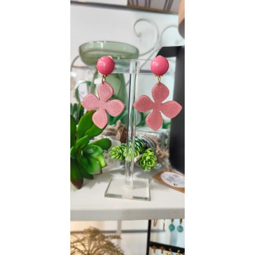 Clips PAILLETTE Fleur Rose - FRANCINE BRAMLI PARIS Bijoux