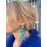 Clips BEDIA maillon turquoise - Francine BRAMLI Paris Bijoux