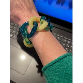 Bracelet ALESSIA Maillons Jaune/vert/transp - FRANCINE BRAMLI PARIS Bijoux