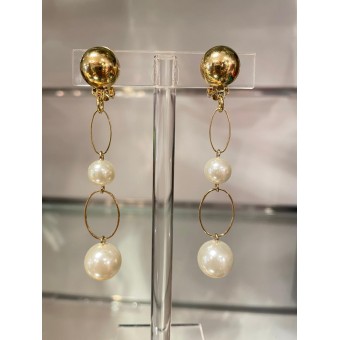 BELEN 2 Perles Nacrées sur chaine- Francine BRAMLI Paris Bijoux