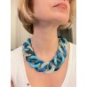 Collier KOURTNEY Maillons Bleus et Transparent FRANCINE BRAMLI PARIS Bijoux