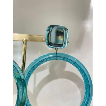 L'EPOUSTOUFLANTE Turquoise, Cabochon Miroir - Francine BRAMLI Paris Bijoux