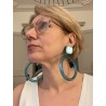 L'EPOUSTOUFLANTE Turquoise, Cabochon Miroir - Francine BRAMLI Paris Bijoux
