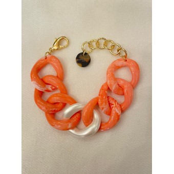 ALESSIA Maillons Corail & Nacre - FRANCINE BRAMLI PARIS Bijoux
