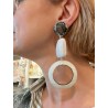 LUNE Blanc effet pierre - Francine BRAMLI Paris Bijoux