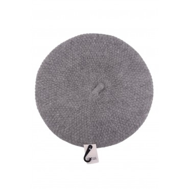 BÉRET Gris Angora Laine