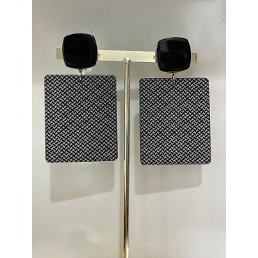 TWEED Blanc & noir - Francine BRAMLI Paris Bijoux