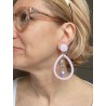 GOUTTE rose pastel & perle majorica  - Francine BRAMLI Paris Bijoux
