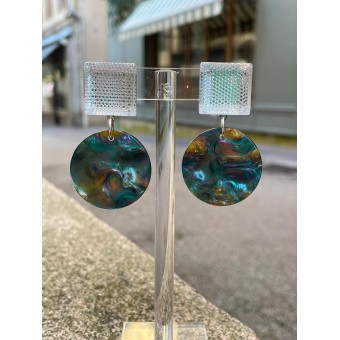 CARLA Moirée verte - Francine BRAMLI Paris Bijoux