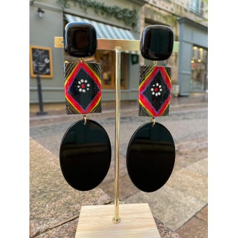 ELENA Noir/rouge - Francine BRAMLI Paris