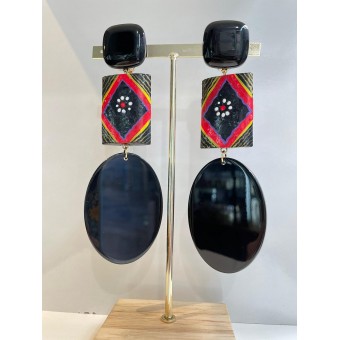 ELENA Noir/rouge - Francine BRAMLI Paris