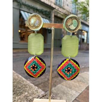 ELENA vert/rouge - Francine BRAMLI Paris