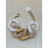 Bracelet ANTHONY Maillons Ivoire, Beige, doré - FRANCINE BRAMLI PARIS