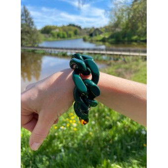 Bracelet KETTY Maillons Vert - FRANCINE BRAMLI PARIS