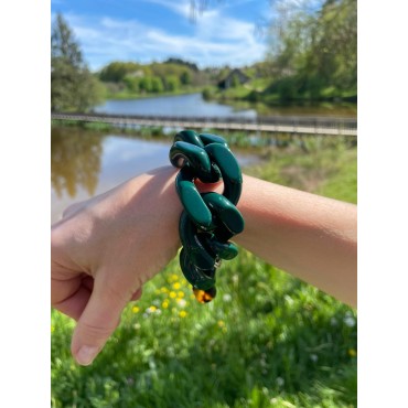 Bracelet KETTY Maillons Vert - FRANCINE BRAMLI PARIS