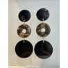 BOLA noir & pailletée doré - Francine BRAMLI Paris, boucles d'oreilles