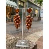 GRAPPE cuivrée/marron - Francine BRAMLI Paris boucles d'oreilles
