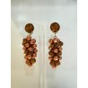 GRAPPE cuivrée/marron - Francine BRAMLI Paris boucles d'oreilles