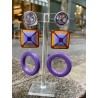 DORIS Mauve/rose - Francine BRAMLI Paris boucles d'oreilles