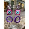 DORIS Mauve/rose - Francine BRAMLI Paris boucles d'oreilles