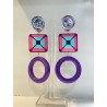 DORIS Mauve/rose - Francine BRAMLI Paris boucles d'oreilles