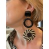 PLAYA Raphia Noir/Naturel - Francine BRAMLI Paris boucles d'oreilles
