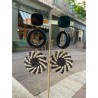 PLAYA Raphia Noir/Naturel - Francine BRAMLI Paris boucles d'oreilles