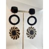 PLAYA Raphia Noir/Naturel - Francine BRAMLI Paris boucles d'oreilles