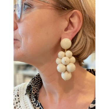GRAPPE Ivoire - Francine BRAMLI Paris boucles d'oreilles