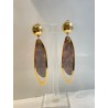 DAISY panthère & doré  - Francine BRAMLI Paris, boucles d'oreilles