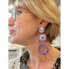 DORIS Mauve/rose - Francine BRAMLI Paris boucles d'oreilles