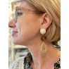 PLAYA Raphia naturel Goutte - Francine BRAMLI Paris boucles d'oreilles