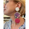 ETOILE Ramboutan Bleu/framboise - Francine BRAMLI ParIs boucles d'oreilles