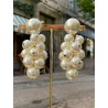 GRAPPE Nacrée - Francine BRAMLI Paris boucles d'oreilles