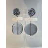BERTINE Gris blanc - Francine BRAMLI Paris Boucles d'oreilles