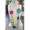 Sautoir RAPHAEL Raphia & résine Multicolore - FRANCINE BRAMLI PARIS collier