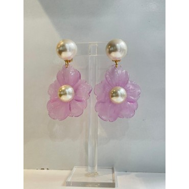 FLEUR rose et nacre - Francine BRAMLI Paris Bijoux