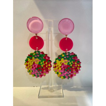 PLAGE Rose, Fuchsia, vert - Francine BRAMLI Paris