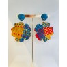 TREFLE Bleu, Jaune, Rouge Cabochon Bleu - Francine BRAMLI Paris